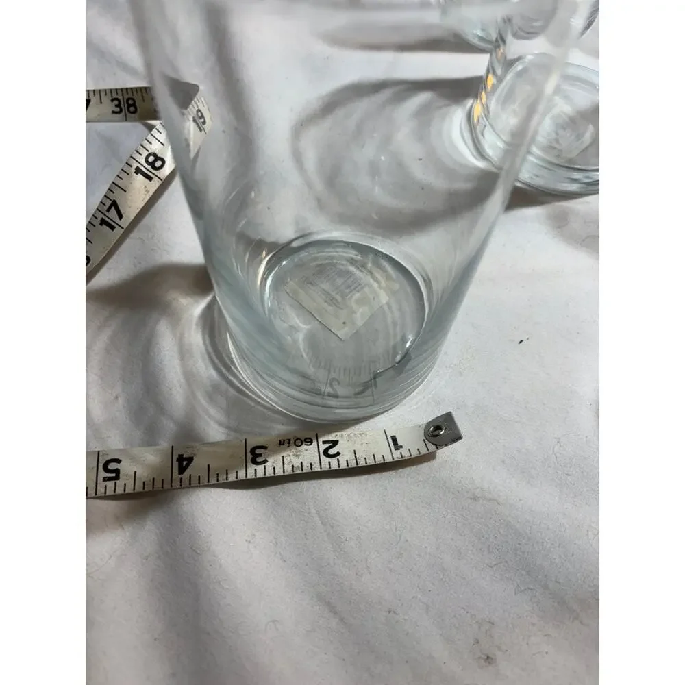 Set of 9 Clear Glass Vases